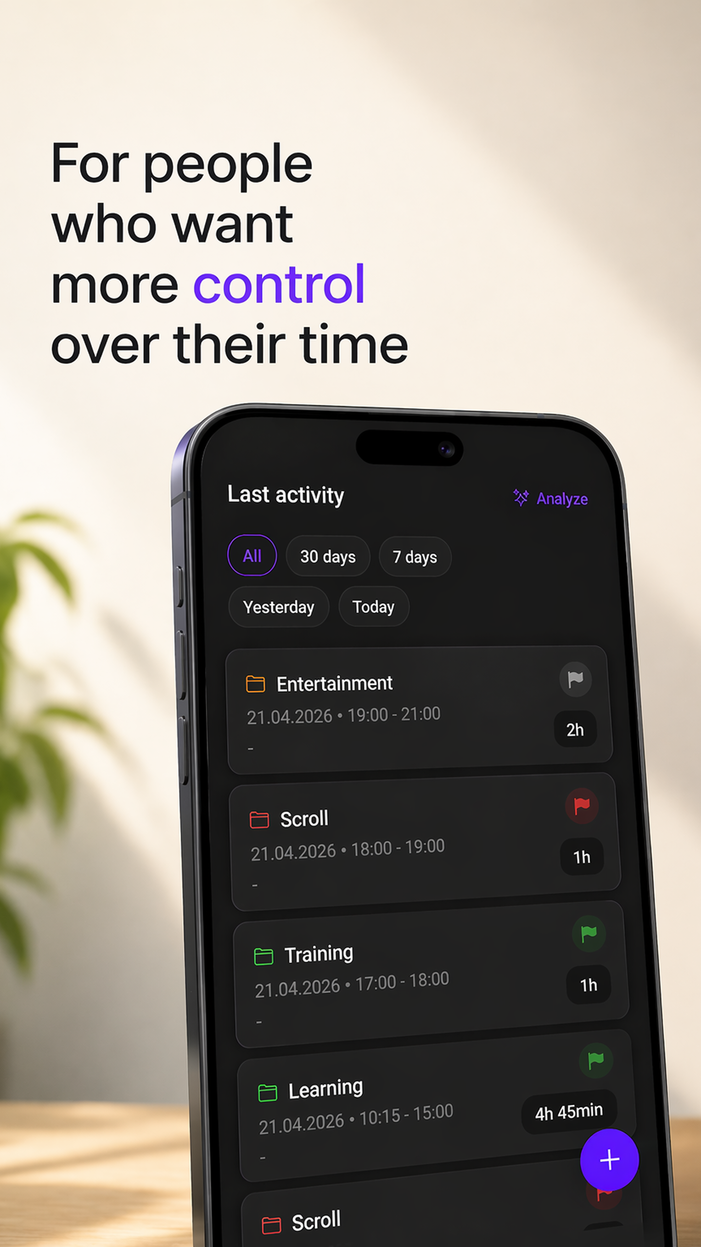 Time Tracker: Progresso home dashboard preview